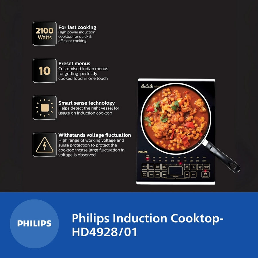 Philips Induction Cook Top With Sensor Touch Hd4938 01