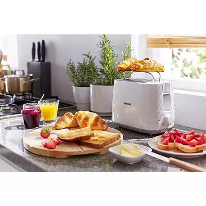 Refurbished Philips Two Slice Pop Up Toaster With Bun Warmer Hd2582 00