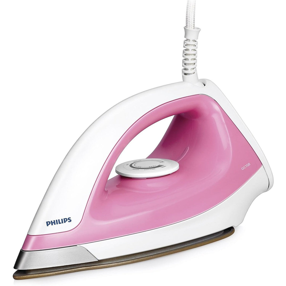 Philips Domestic 1100 Watt Dry Iron With Golden Soleplate Coating Gc158 02