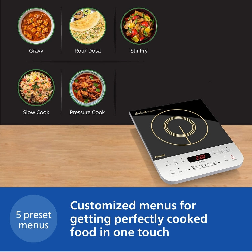 Philips Induction Cooktop 2100W for Fast Cooking - HD4928/01