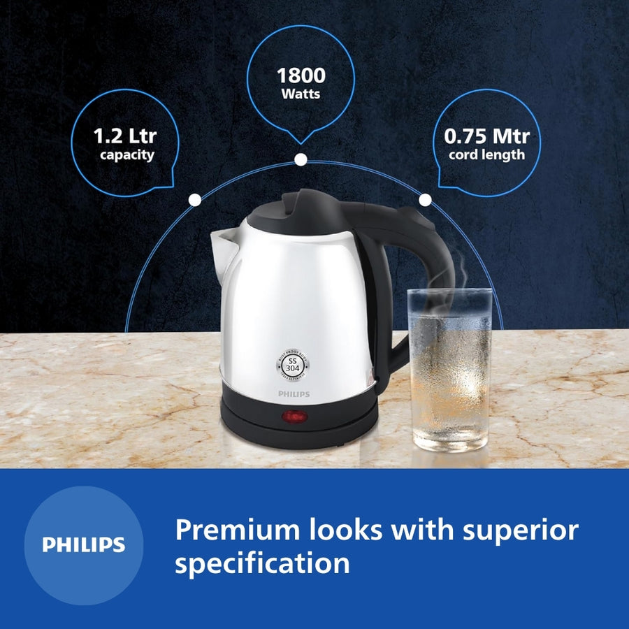 Philips 1 5 L Kettle With 25 Thicker Body For Longer Life And Triple Safe Auto Cut Off Hd9373 00