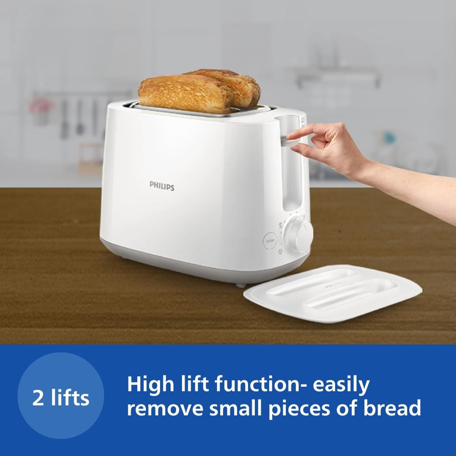 Philips Two Slice Pop Up Toaster With Bun Warmer Hd2582 00