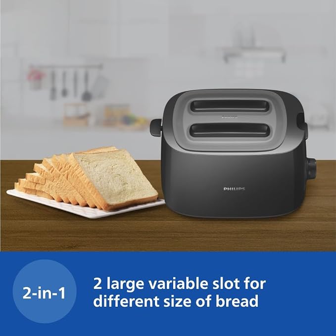 Refurbished Philips Two Slice Pop Up Toaster with Bun Warmer - HD2582/90