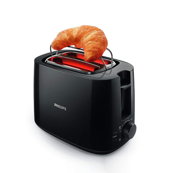 Philips 600 Watts 2 Slice Toaster With Integrated Bun Rack Black Hd2583 90