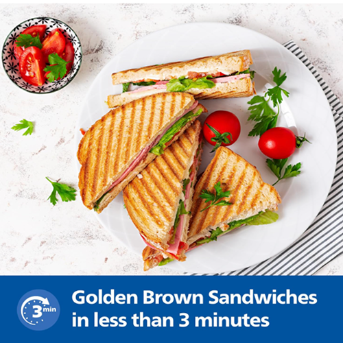 Philips Domestic Hd3010 80 Sandwich Maker 700 W Flat Grilled Plates