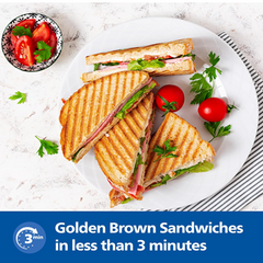 Philips Domestic Hd3010 80 Sandwich Maker 700 W Flat Grilled Plates