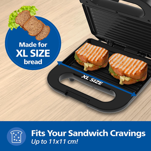 Philips Domestic Hd3010 80 Sandwich Maker 700 W Flat Grilled Plates