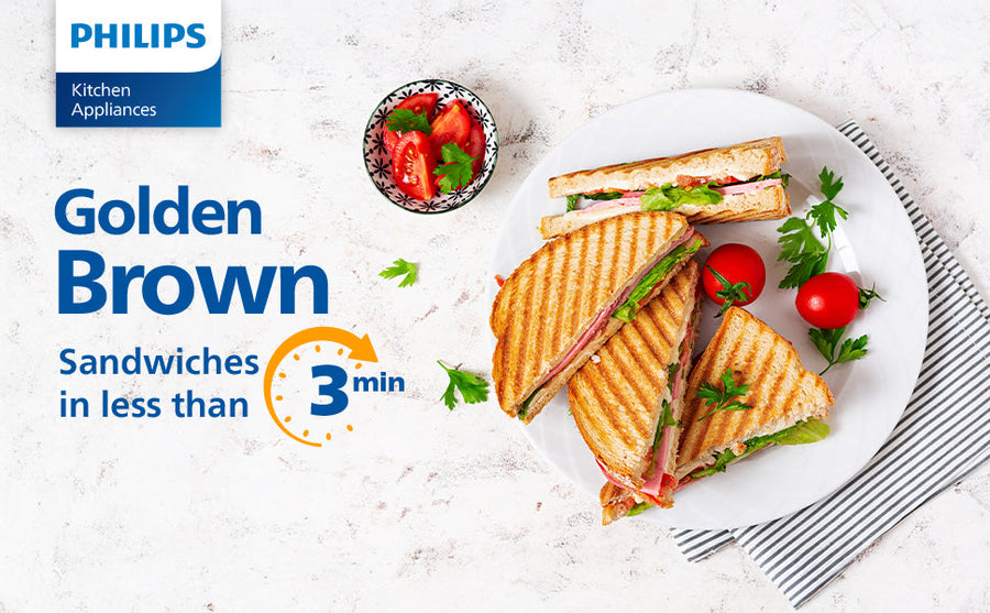 Philips Domestic Hd3010 80 Sandwich Maker 700 W Flat Grilled Plates