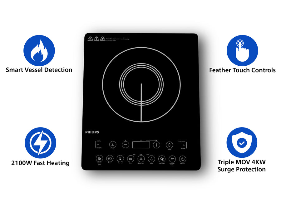 Philips 2100W Surge Protection Induction Cook Top - HD4995/00