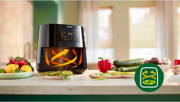 Refurbished Philips Digital Airfryer with 2000W, 6.2L, 7 touch preset menus - HD9270/70