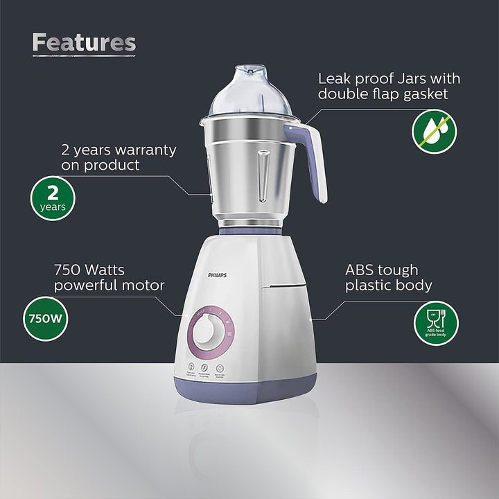 Philips Domestic Mixer Grinder 4 Jar 750W Hl7701 01