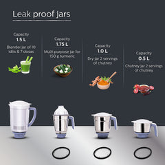 Philips Mixer Grinder 4 Jar 750W Hl7701 01