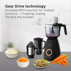 Philips 750 Watt Mixer Grinder With Food Processor Jar Hl7707 01