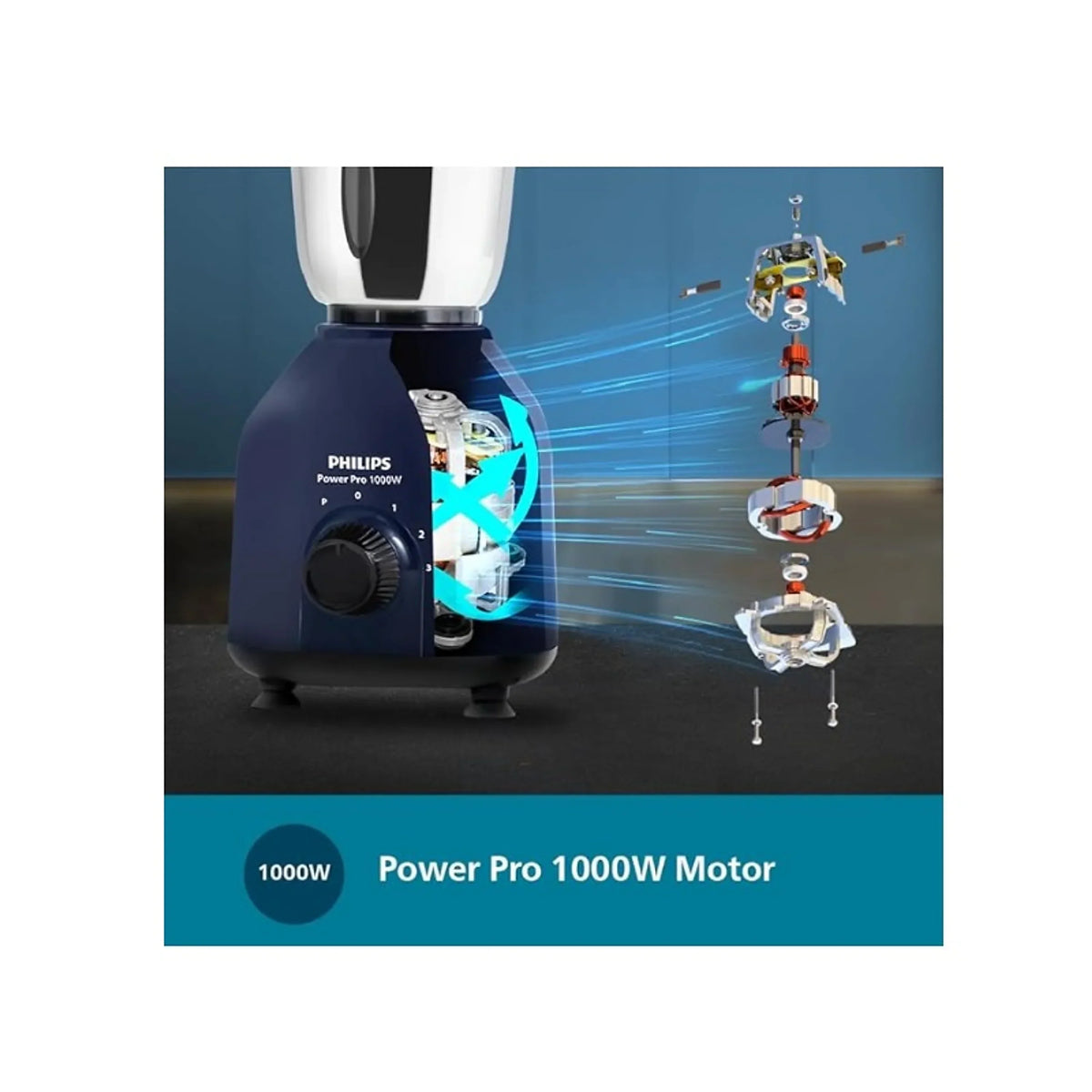 Philips Domestic 1000 Watt Mixer Grinder With Quick Cool Ventilation For Longer Motor Life And 4 Jars Hl7714 01
