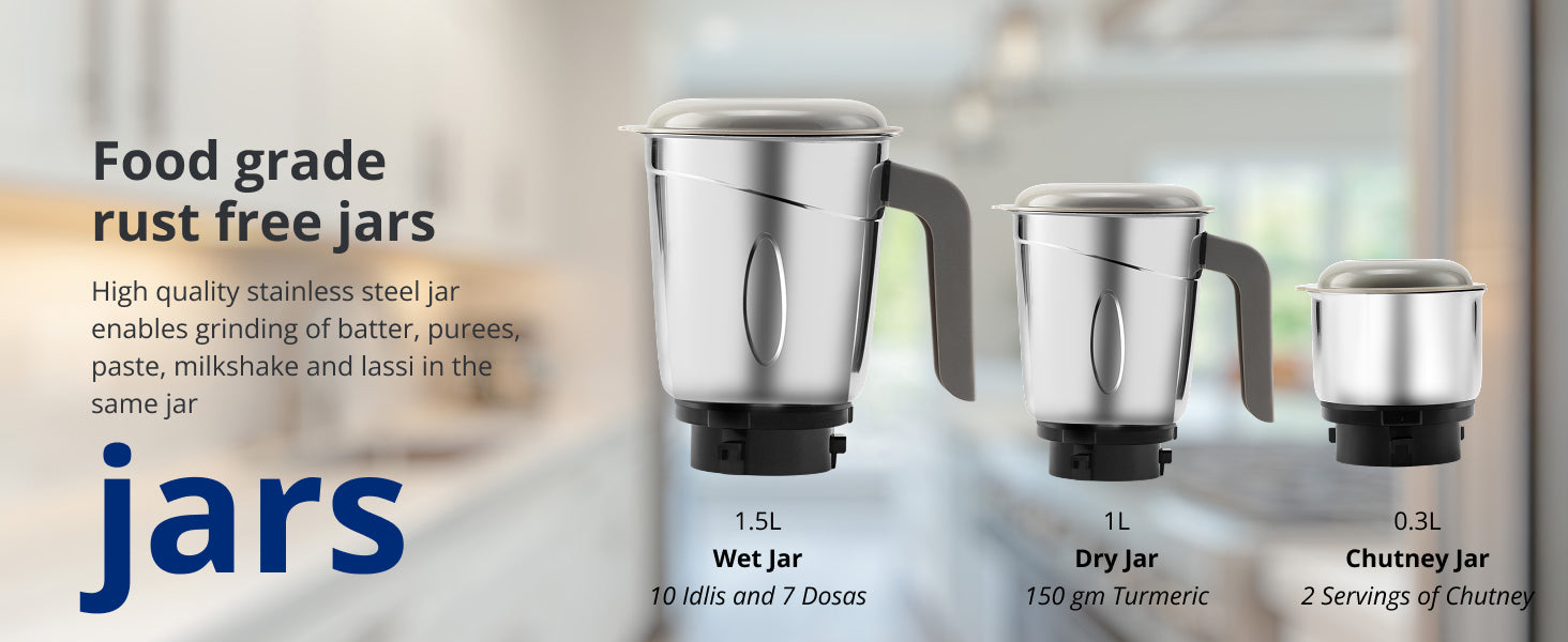 Philips 750W Turbo Motor 3-Jar Mixer Grinder - HL7756/01