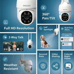 Philips Smart 360° Wifi  Outdoor Security Camera  (HSP3800) - EMP