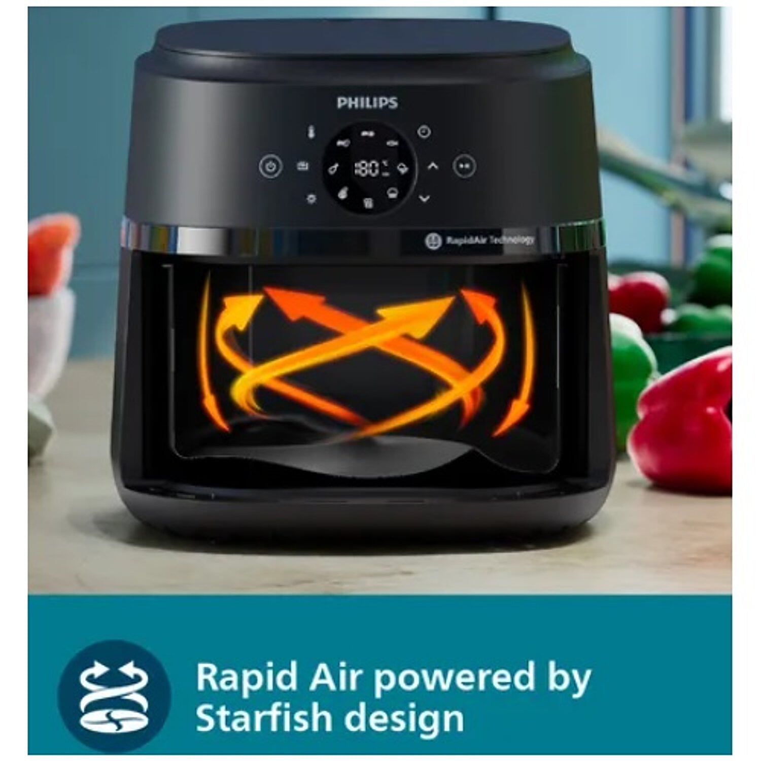 Refurbished Philips 4 2L 1500 Watt Digital Air Fryer With Rapid Air Technology Na221 00