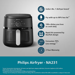 Refurbished Philips Domestic 6 2 Liter Airfryer With Rapid Air Technology And Cooking Window Na231 00