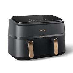 Philips Domestic 9L Airfryer With Dual Baskets For Full Tray Cooking 8 Preset Menus Na352 00