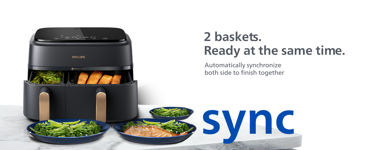 Philips 9L Dual Basket Airfryer - NA352/00
