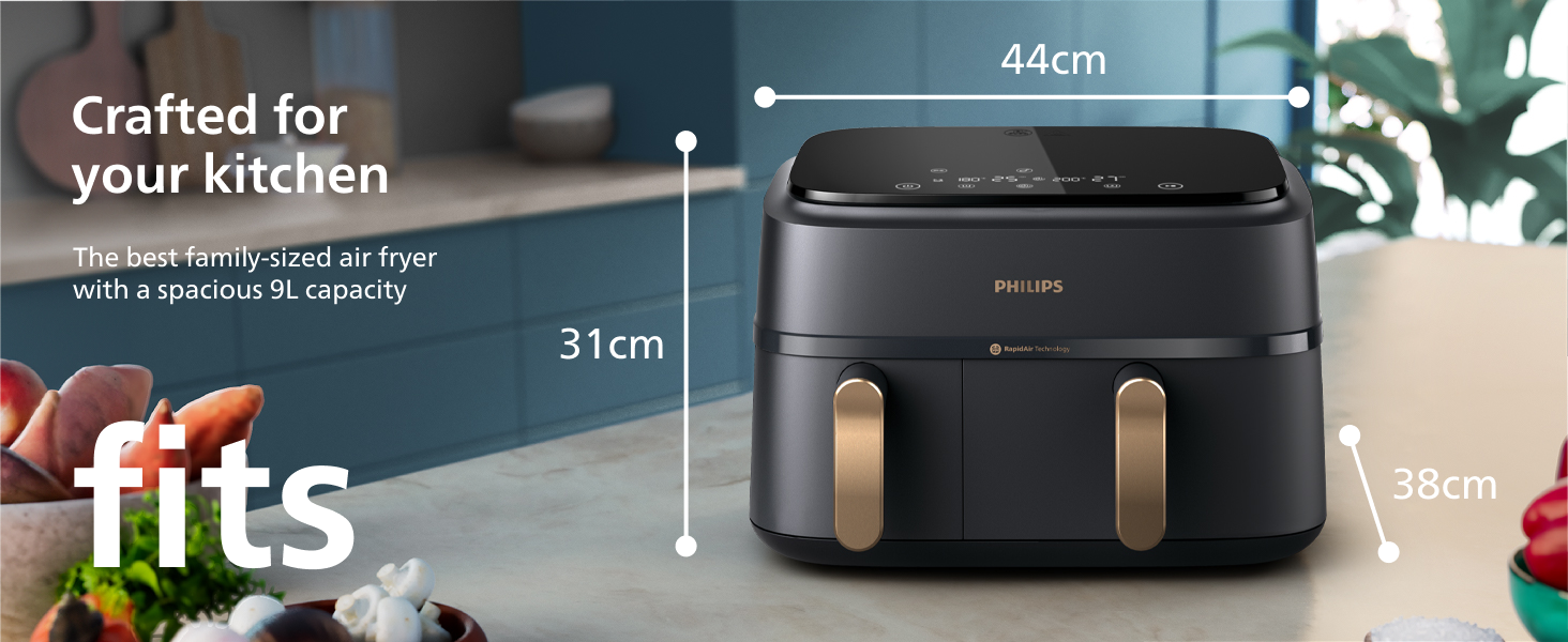 Philips 9L Dual Basket Airfryer - NA352/00