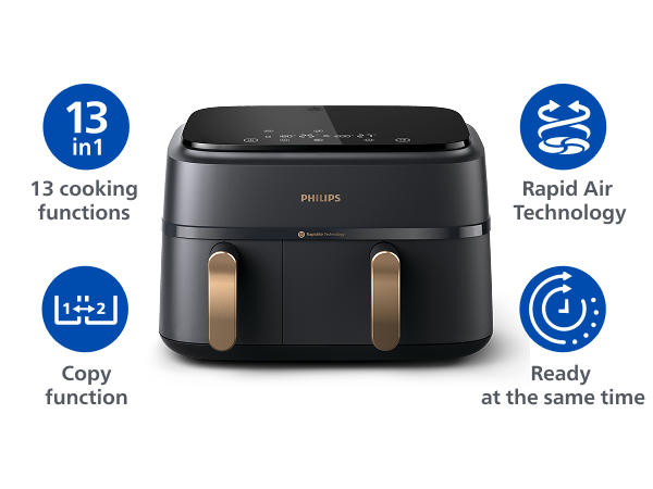 Philips 9L Dual Basket Airfryer - NA352/00
