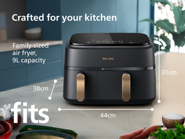 Philips 9L Dual Basket Airfryer - NA352/00