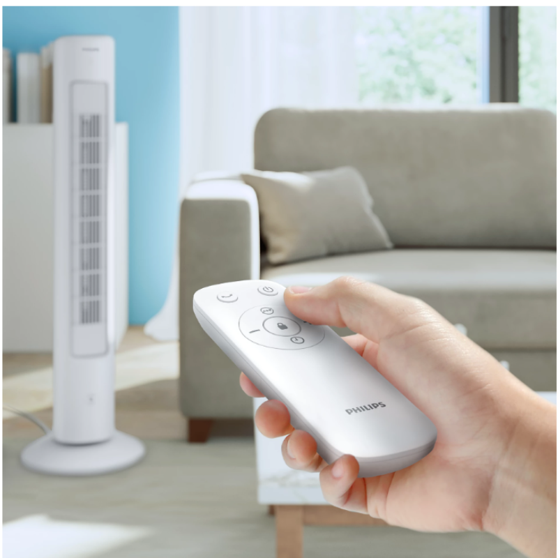 Philips Bladeless Technology Tower Fan with Touchscreen Panel and Remote Control - CX5535/00