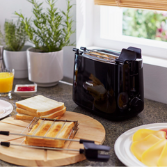 Refurbished Philips 600 Watts 2-Slice Toaster with Integrated Bun Rack Black - HD2583/90