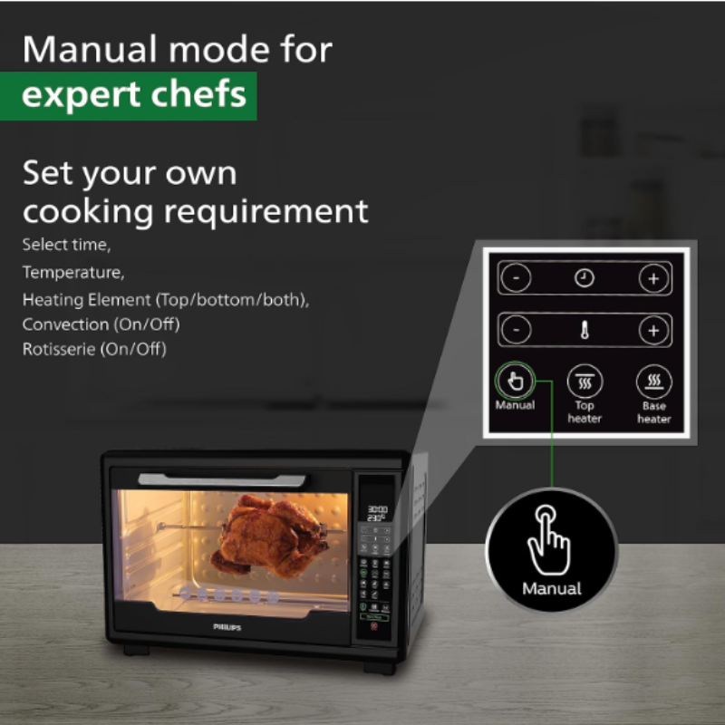 Refurbished Philips Digital Oven Toast Grill 55L With Opti Temp Technology Hd6977 00