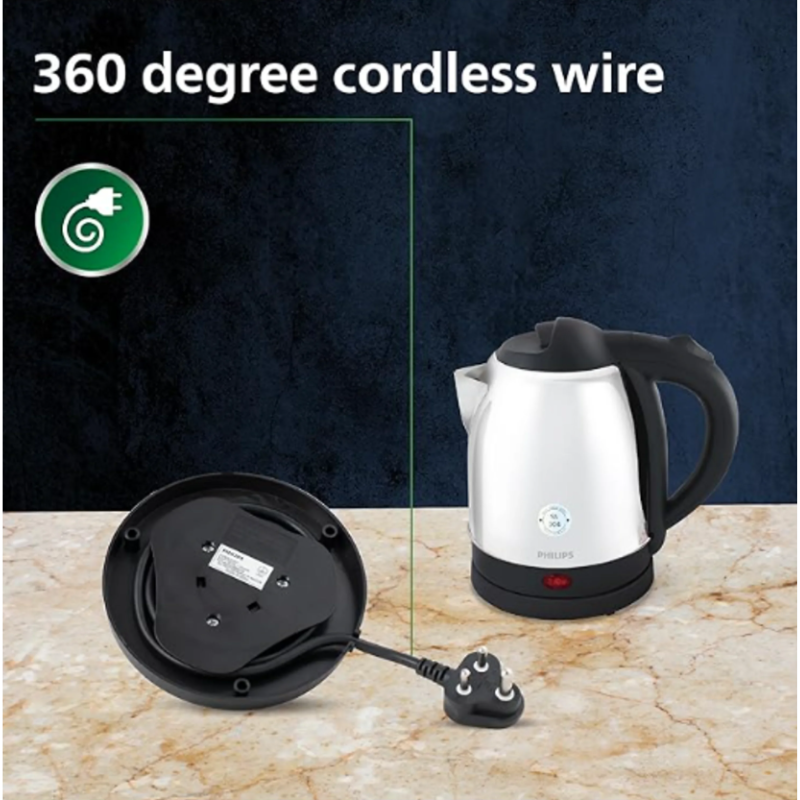 Refurbished Philips 1.5 L Kettle with 25% thicker body for longer life and triple safe auto cut off - HD9373/00