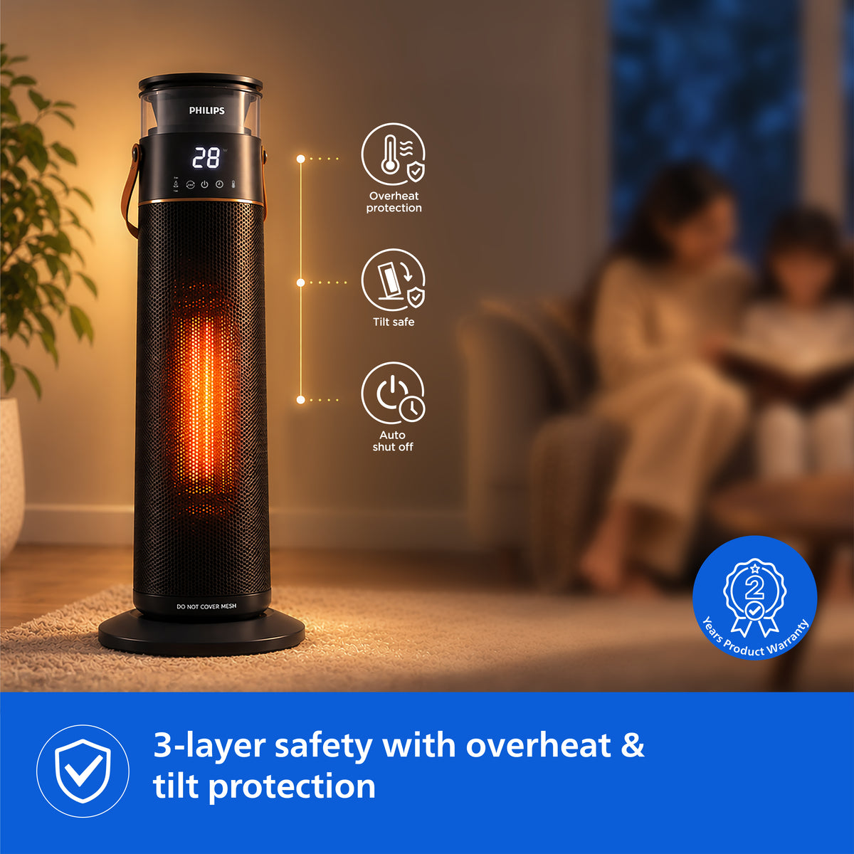 Philips PTC Tower Heater with Humidifier - CX4100/01