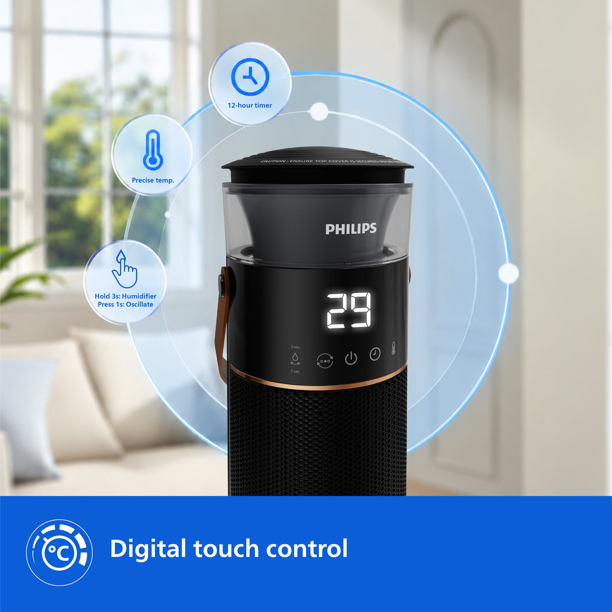 Philips PTC Tower Heater with Humidifier - CX4100/01