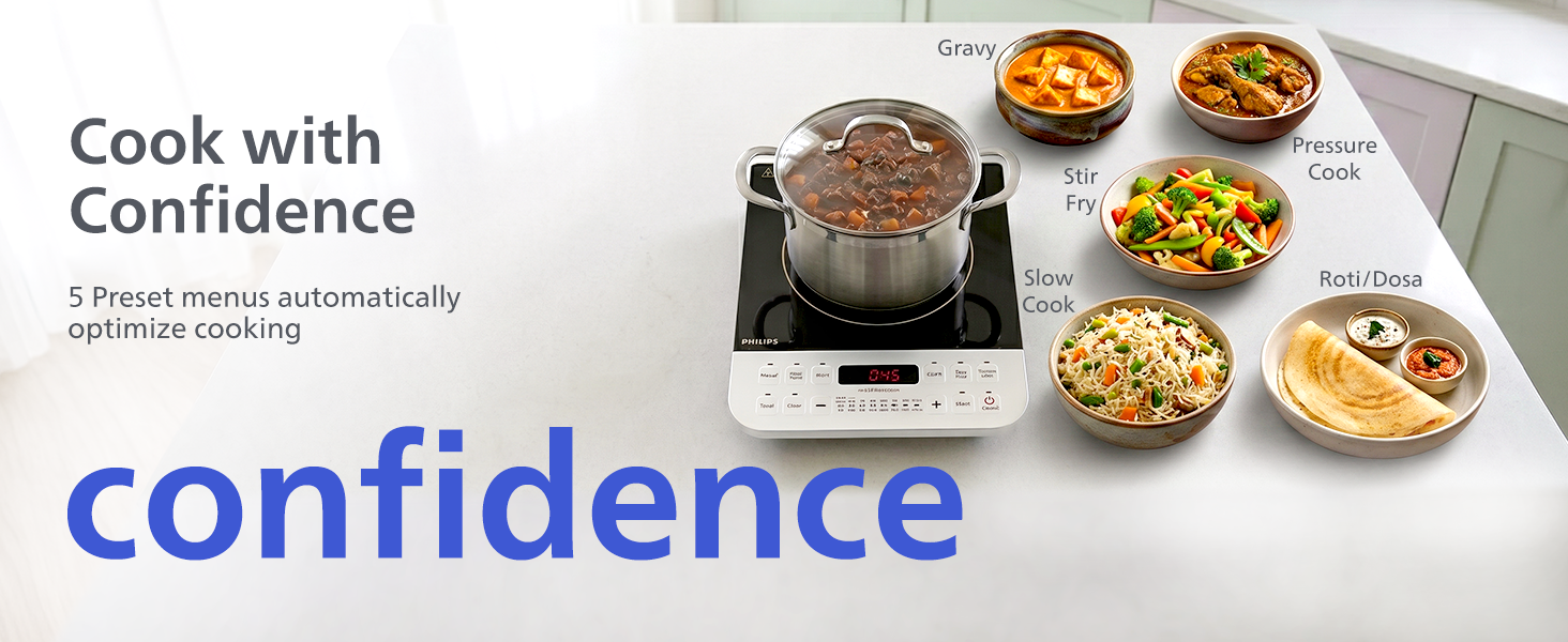 Philips 2100W Indian Dish Presets Induction Cook Top - HD4928/01