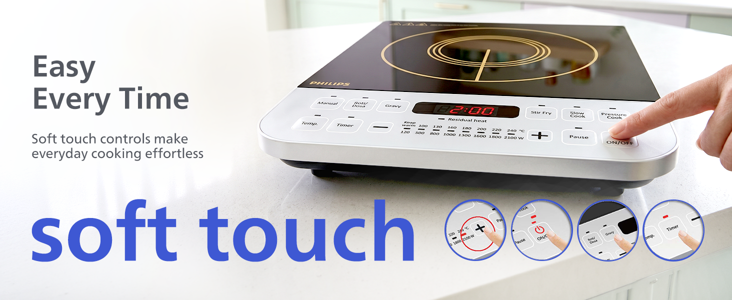 Philips 2100W Indian Dish Presets Induction Cook Top - HD4928/01