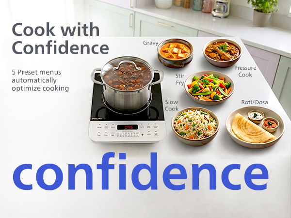 Philips 2100W Indian Dish Presets Induction Cook Top - HD4928/01