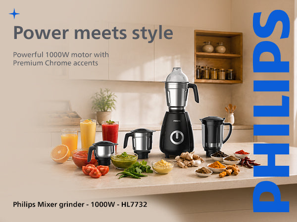 Philips 1000W 4-Jar Mixer Grinder - HR7732/00