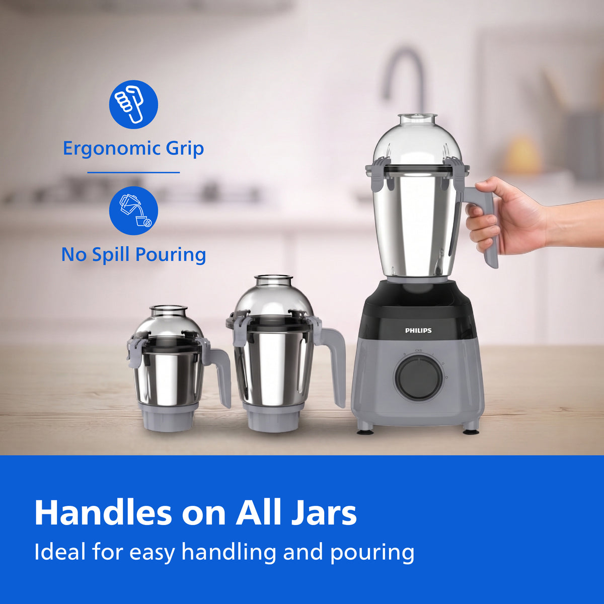 Philips 750W 3-Jar Mixer Grinder - HR7000/00