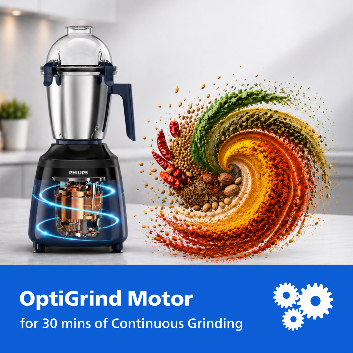 Philips 750W 3-Jar Mixer Grinder - HR7000/01