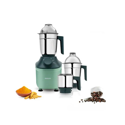 Philips 800 Watt Powerful Motor Mixer Grinder With Microgrind Technology In Green Colour Hl7773 02